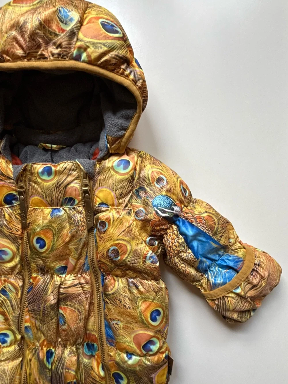 Molo Baby Unisex Hebe Snowsuit, Golden Peacock - Size 6M
